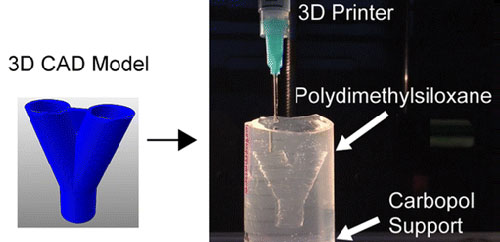 3D Printing PDMS Elastomer in a Hydrophilic Support Bath via Freeform Reversible Embedding